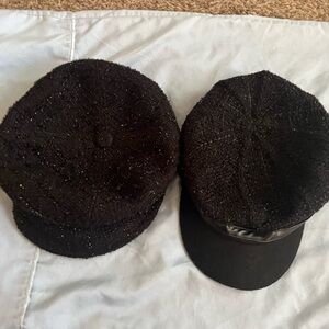 Stylish Black sparkly Newsboy Cap set -2